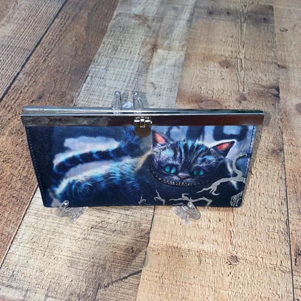 Alice in Wonderland Chessire Cat Live Action Movie Silver Wallet Clutch Purse